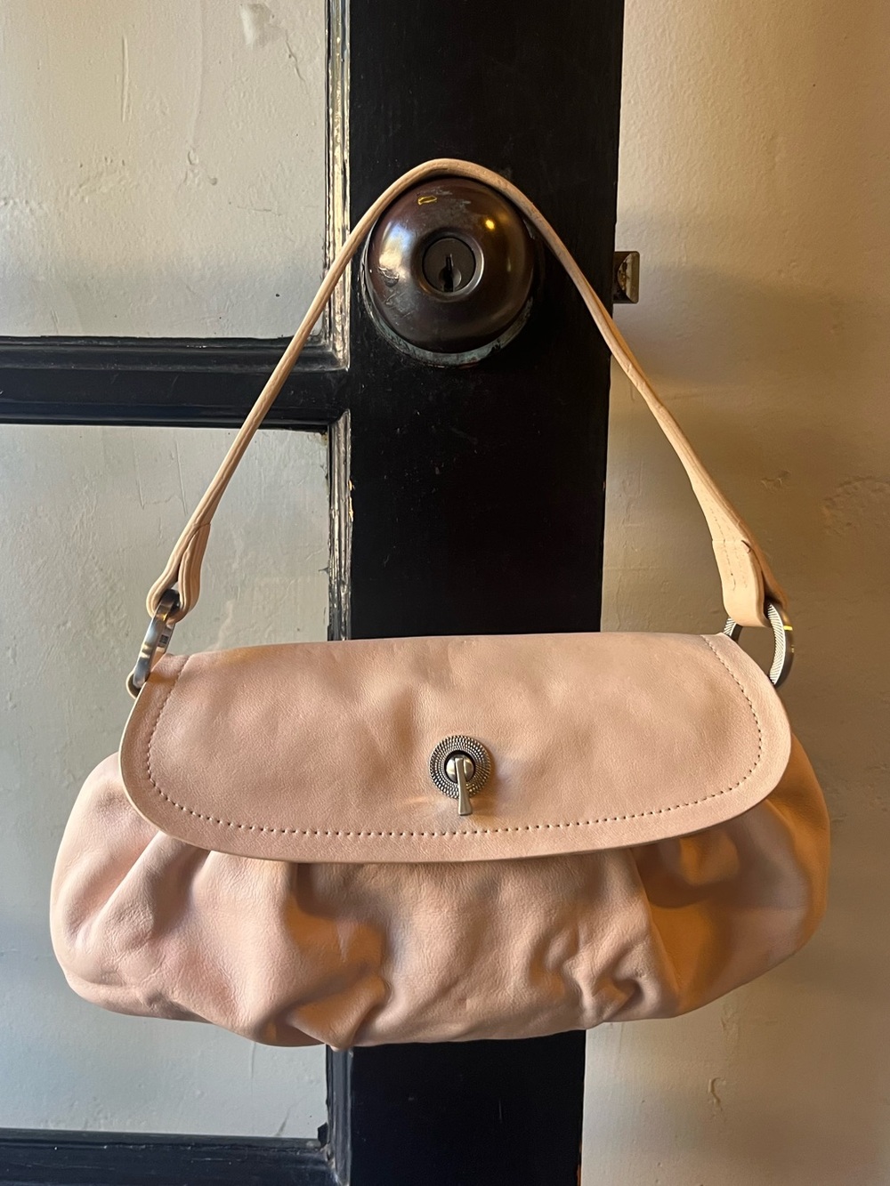 Darling 90’s Y2K Ann Taylor Blush Pink Leather Mini Handbag
